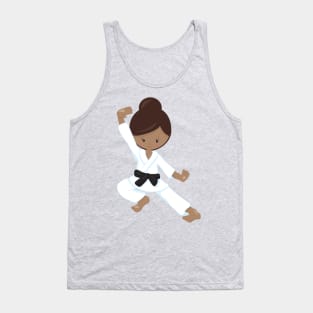 African American Girl, Black Belt, Karate Girl Tank Top